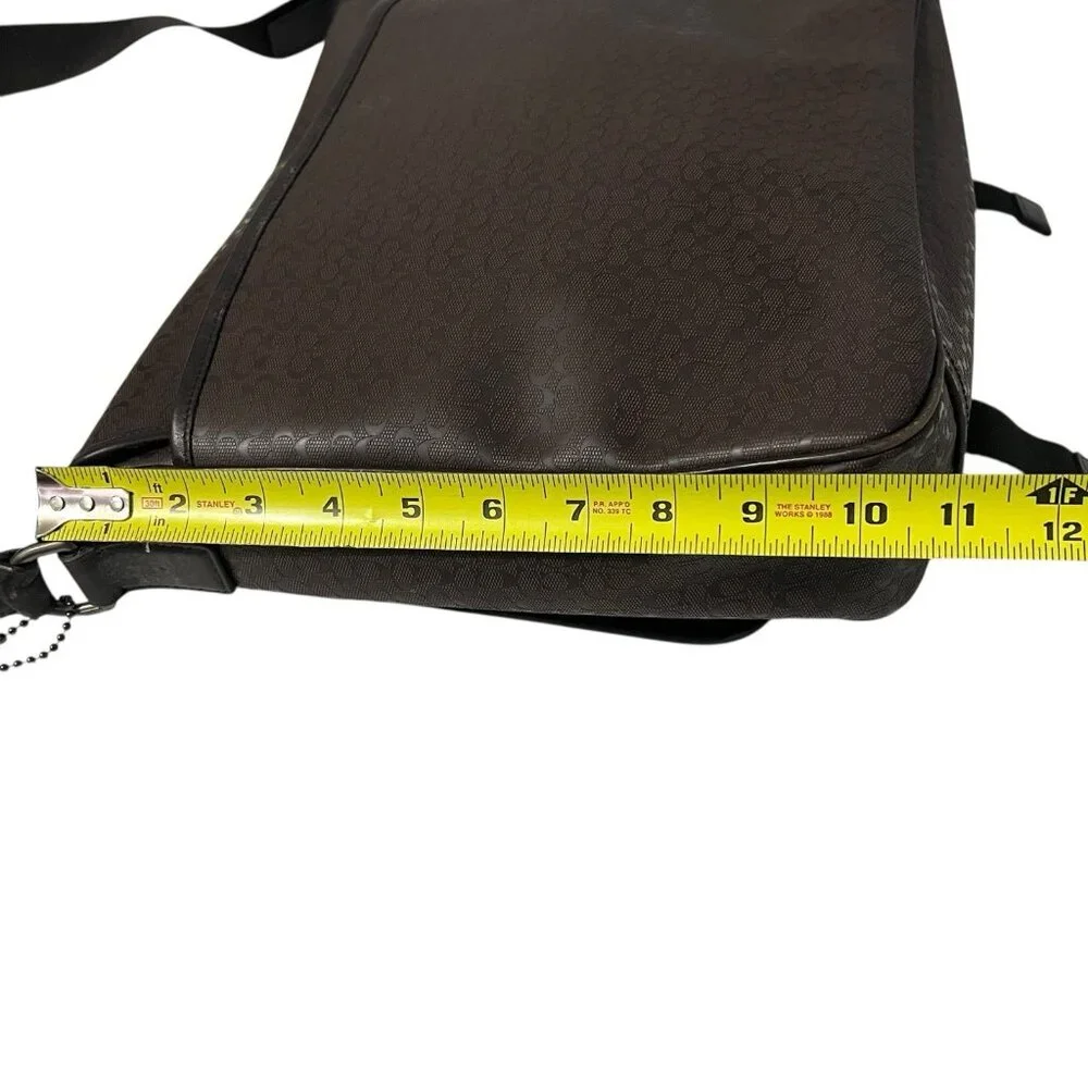 Coach Heritage Signature Black Unisex Messenger Bag F70809 Hangtag PVC Leather